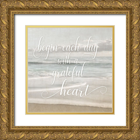 Begin Each Day Gold Ornate Wood Framed Art Print with Double Matting by Delimont, Danita