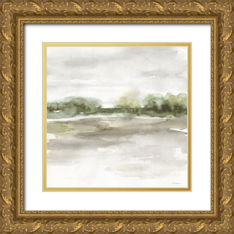 Treeline View Gold Ornate Wood Framed Art Print with Double Matting by Robinson, Carol