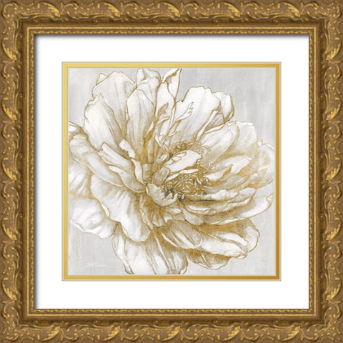 Bright Peony Gold Ornate Wood Framed Art Print with Double Matting by Robinson, Carol