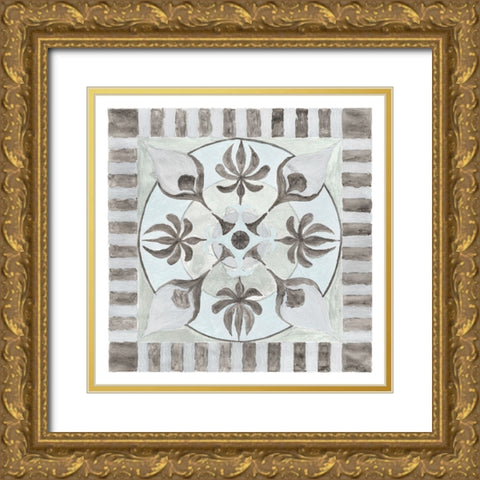 Soft Translucent Tile II Gold Ornate Wood Framed Art Print with Double Matting by Henderson, Charity