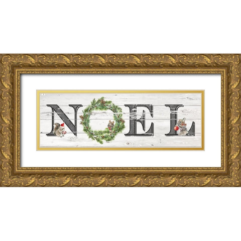 Farmhouse Noel Gold Ornate Wood Framed Art Print with Double Matting by Finn, Livi