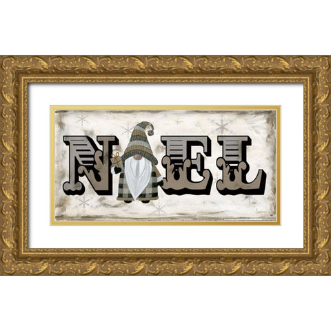 Winter Wonderland Friends Noel Gold Ornate Wood Framed Art Print with Double Matting by Finn, Livi