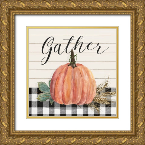 Harvest Gather Gold Ornate Wood Framed Art Print with Double Matting by Finn, Livi