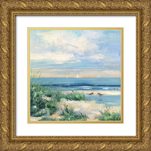 Paradise Coast Gold Ornate Wood Framed Art Print with Double Matting by Swatland, Sally