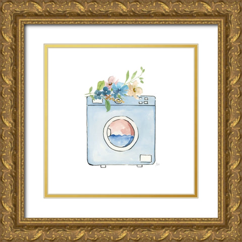 Laundry Washer Gold Ornate Wood Framed Art Print with Double Matting by Nan