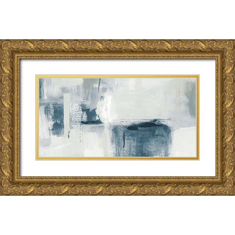 Blue Tides Gold Ornate Wood Framed Art Print with Double Matting by Jill, Susan