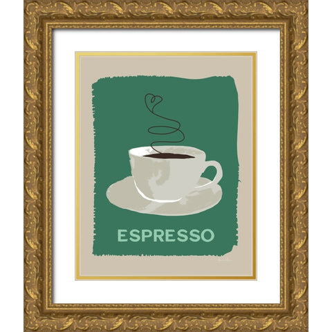 Modern Coffee IV Gold Ornate Wood Framed Art Print with Double Matting by Santiago, Daniela