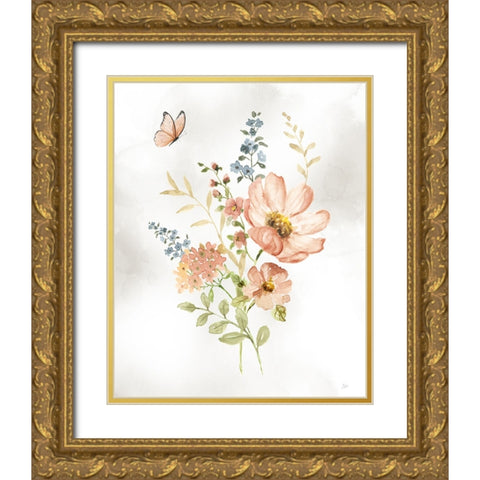 Summer Arrangement I Gold Ornate Wood Framed Art Print with Double Matting by Nan