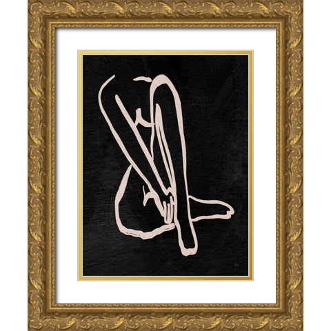Figure in Dark I Gold Ornate Wood Framed Art Print with Double Matting by Jill, Susan