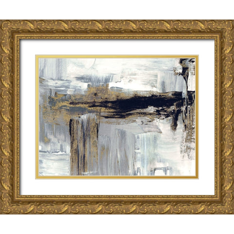 Tranquil Falls Gold Ornate Wood Framed Art Print with Double Matting by Jill, Susan