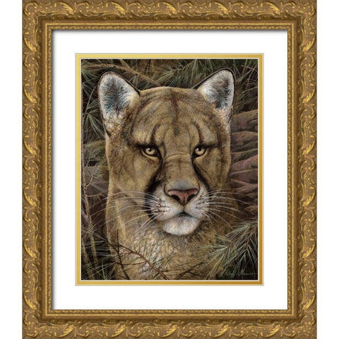 Elusive Encounter Gold Ornate Wood Framed Art Print with Double Matting by Manning, Ruane