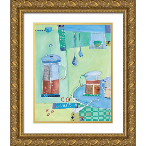 Kitchen Collage IV Gold Ornate Wood Framed Art Print with Double Matting by Pope, Kate and Elizabeth