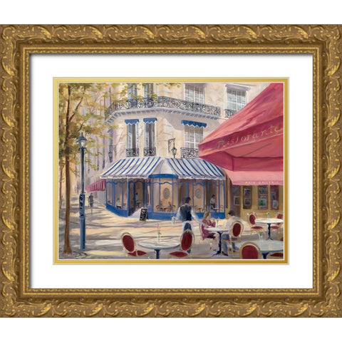 Laterna Romantico Gold Ornate Wood Framed Art Print with Double Matting by Saxe, Carol