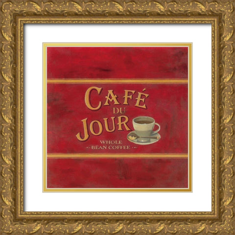 Cafe du Jour Gold Ornate Wood Framed Art Print with Double Matting by Alderson, Lisa