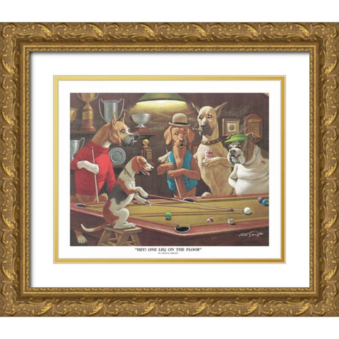 Hey! One Leg on the Floor Gold Ornate Wood Framed Art Print with Double Matting by Sarnoff, Arthur