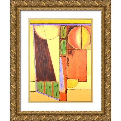 Land Plan - Fall Gold Ornate Wood Framed Art Print with Double Matting by Segrest, Jane