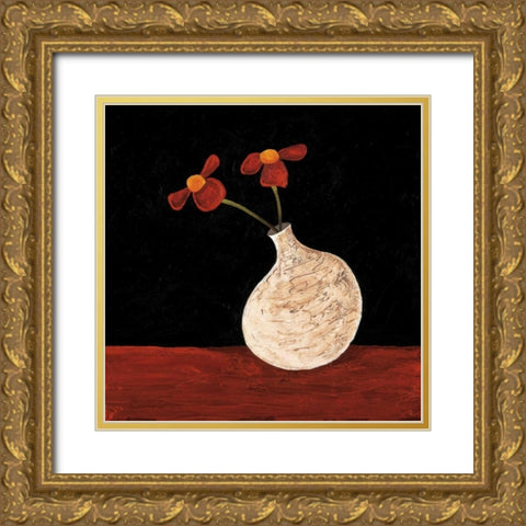 Playful Posies II Gold Ornate Wood Framed Art Print with Double Matting by Anderson-Tapp, Jocelyne