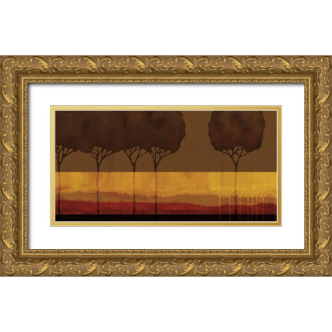Autumn Silhouettes I Gold Ornate Wood Framed Art Print with Double Matting by Venter, Tandi