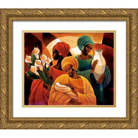 Caress Gold Ornate Wood Framed Art Print with Double Matting by Mallett, Keith