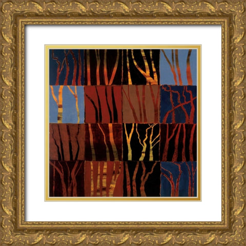 Red Trees I Gold Ornate Wood Framed Art Print with Double Matting by Altschuler, Gail
