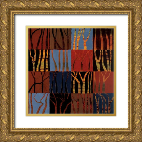 Red Trees II Gold Ornate Wood Framed Art Print with Double Matting by Altschuler, Gail