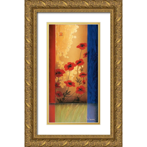 Painters Garden I Gold Ornate Wood Framed Art Print with Double Matting by Li-Leger, Don