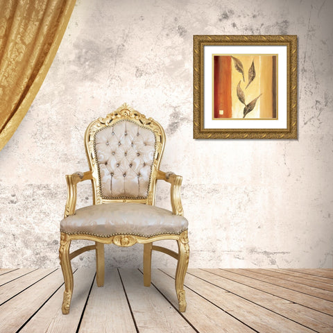 Leaf Innuendo I Gold Ornate Wood Framed Art Print with Double Matting by Salemink-Roos, Ursula
