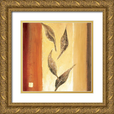 Leaf Innuendo I Gold Ornate Wood Framed Art Print with Double Matting by Salemink-Roos, Ursula
