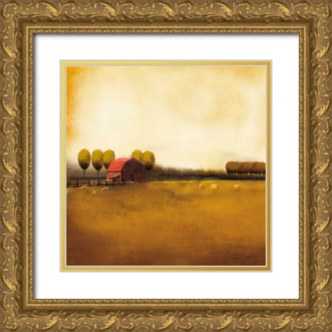 Rural Landscape II Gold Ornate Wood Framed Art Print with Double Matting by Venter, Tandi