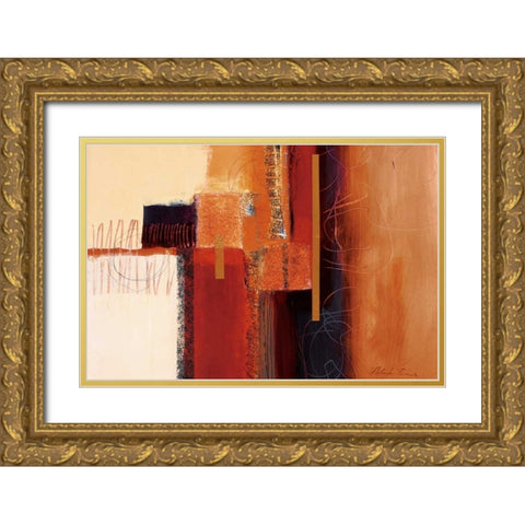 African Jewels I Gold Ornate Wood Framed Art Print with Double Matting by Barnes, Natasha