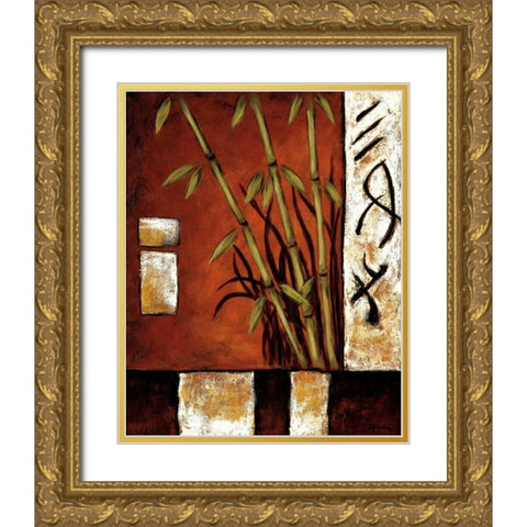 Russet Silhouette I Gold Ornate Wood Framed Art Print with Double Matting by Sewell, Krista