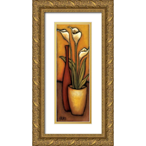 Copo-de-Leite Gold Ornate Wood Framed Art Print with Double Matting by Alves, Helena