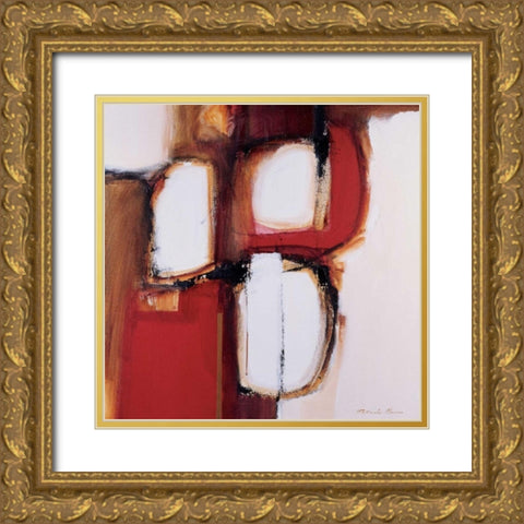 African Kraal Gold Ornate Wood Framed Art Print with Double Matting by Barnes, Natasha