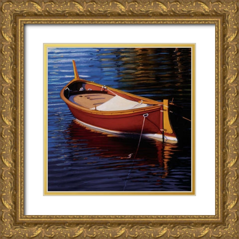 Piccolo Barca Rossa Gold Ornate Wood Framed Art Print with Double Matting by Swimm, Tom