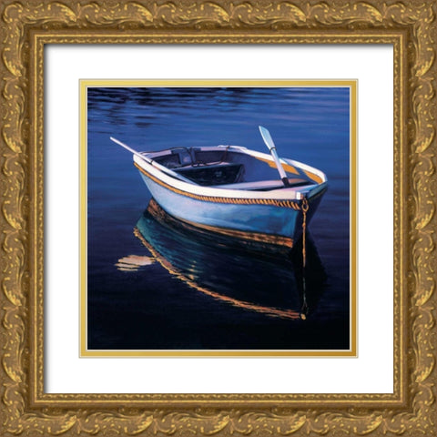 Harbor Glow Gold Ornate Wood Framed Art Print with Double Matting by Swimm, Tom