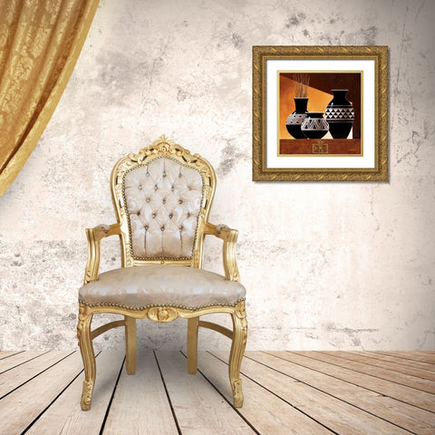 Patterns in Ebony II Gold Ornate Wood Framed Art Print with Double Matting by Mallett, Keith