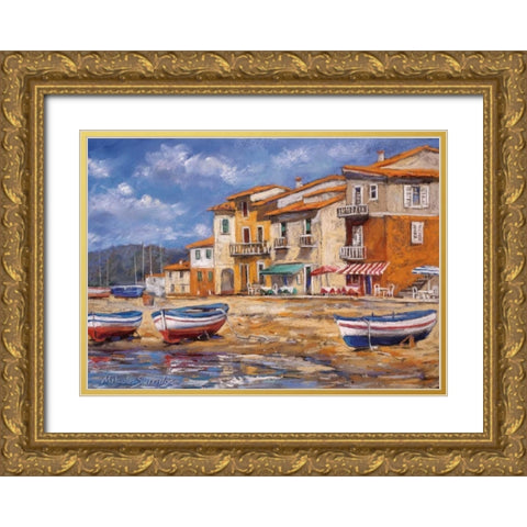 Waters Edge Gold Ornate Wood Framed Art Print with Double Matting by Surridge, Malcolm