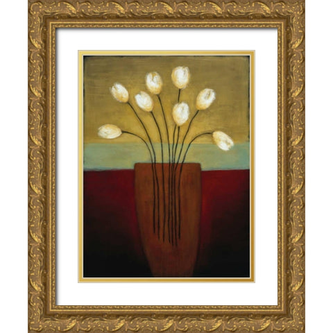 Tulips Aplenty I Gold Ornate Wood Framed Art Print with Double Matting by Eve
