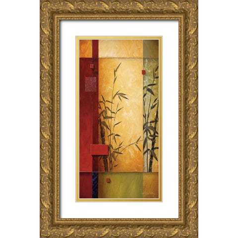 Garden Dance I Gold Ornate Wood Framed Art Print with Double Matting by Li-Leger, Don