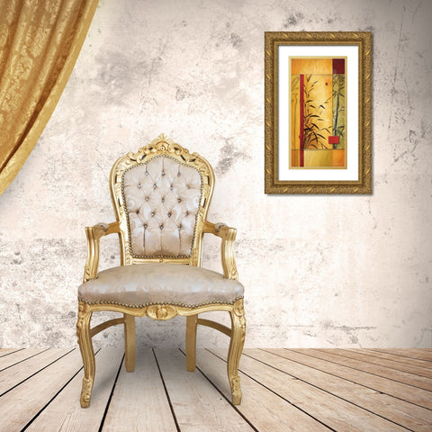 Garden Dance II Gold Ornate Wood Framed Art Print with Double Matting by Li-Leger, Don