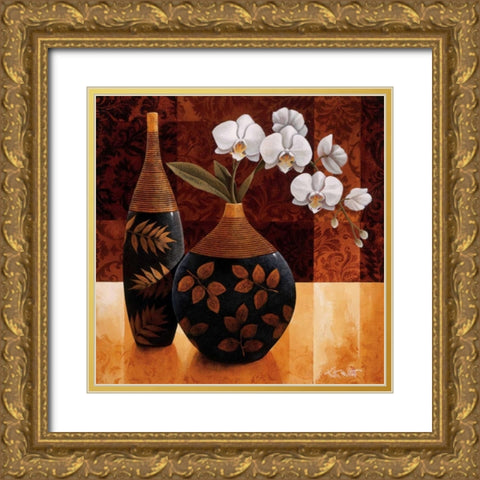 Orquedea Linda I Gold Ornate Wood Framed Art Print with Double Matting by Mallett, Keith