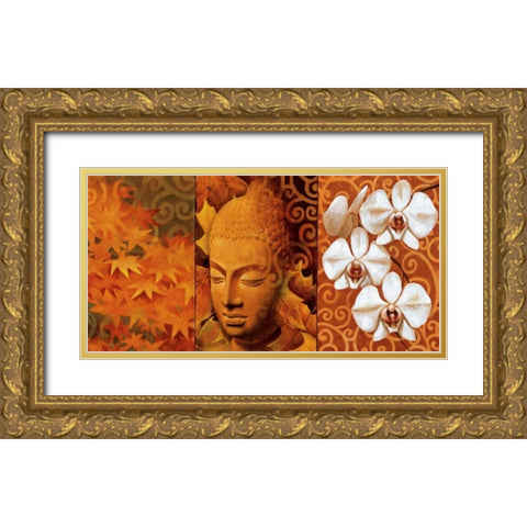 Buddha Panel II Gold Ornate Wood Framed Art Print with Double Matting by Mallett, Keith