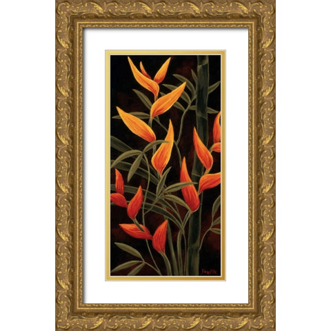 Sunburst Blossoms Gold Ornate Wood Framed Art Print with Double Matting by St. Amant, Yvette