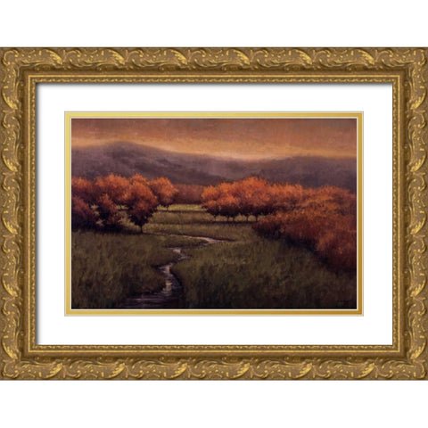 Morning Fescue Gold Ornate Wood Framed Art Print with Double Matting by Winegar, Simon