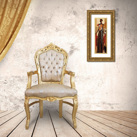 Malaika Gold Ornate Wood Framed Art Print with Double Matting by Mallett, Keith