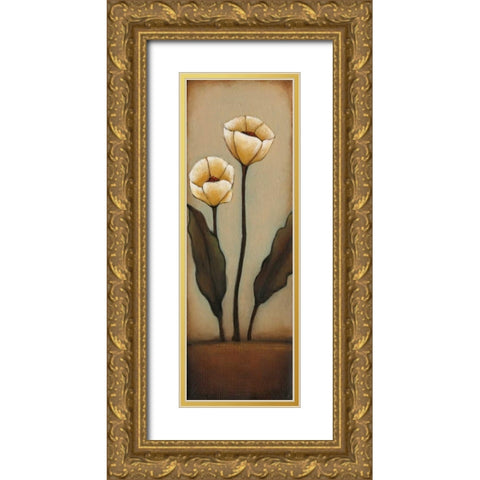 Jardin de Flores I Gold Ornate Wood Framed Art Print with Double Matting by Alves, Helena
