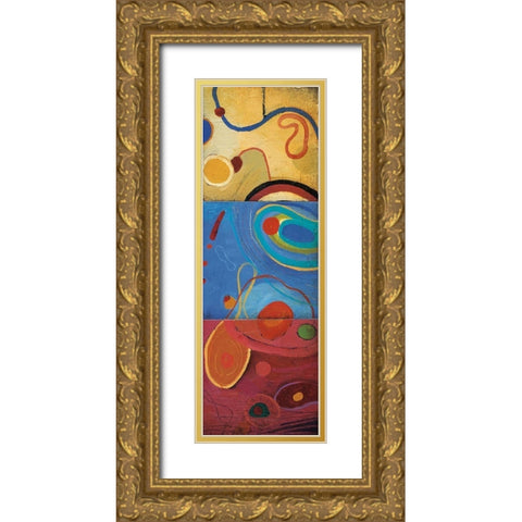 String Theory II Gold Ornate Wood Framed Art Print with Double Matting by Li-Leger, Don