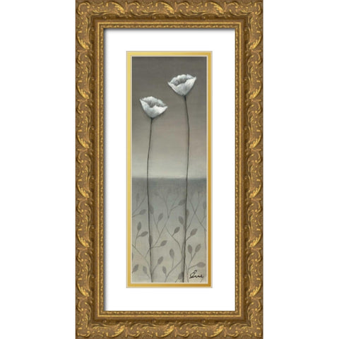 Fleur Blanc II Gold Ornate Wood Framed Art Print with Double Matting by Eve