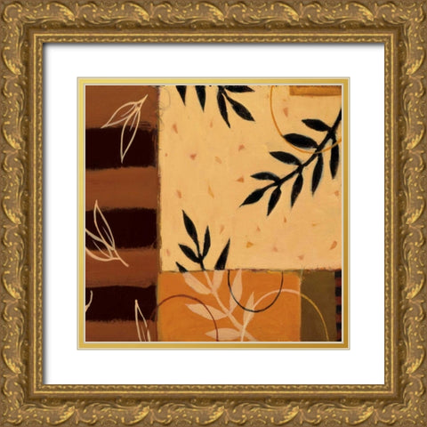 Leaf Poem I Gold Ornate Wood Framed Art Print with Double Matting by Dorf, Susan