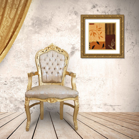 Leaf Poem II Gold Ornate Wood Framed Art Print with Double Matting by Dorf, Susan